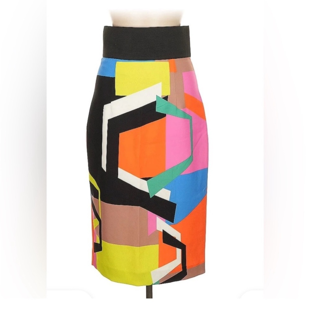 Milly Multicolor Geometric Pencil Skirt